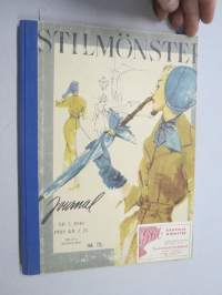 Stilmönster 1949 nr 5, monipuolinen muotikuvasto (Stil-mallikaavojen esittelykirja, kaavoja ei ole mukana, niitä sai ostaa tai tilata erikseen), ruotsinkielinen