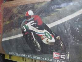 Jarno Saarinen 1972 World Champion 250 cc / Yamaha / Arwidson -juliste, alkuperäinen mestaruuden jälkeen painettu
