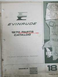 Evinrude 1970 Parts book 18 Horsepower Fastwin  (First in outboards), katso tarkemmat mallimerkinnät kuvista.