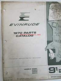 Evinrude 1970 Parts book 9 1/2 Horsepower Sportwin  (First in outboards), katso tarkemmat mallimerkinnät kuvista.