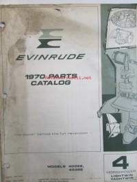 Evinrude 1970 Parts book 4 Horsepower Lightwin yactwin (First in outboards), katso tarkemmat mallimerkinnät kuvista.