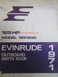 Evinrude 1971 Parts book 125 HP, katso tarkemmat mallimerkinnät kuvista.