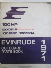 Evinrude 1971 Parts book 100 HP, katso tarkemmat mallimerkinnät kuvista.