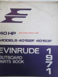 Evinrude 1971 Parts book 40 HP, katso tarkemmat mallimerkinnät kuvista.