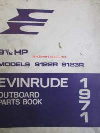 Evinrude 1971 Parts book 9 1/2 HP, katso tarkemmat mallimerkinnät kuvista.
