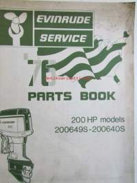 Evinrude Service 1976 Parts book 200 HP, katso tarkemmat mallimerkinnät kuvista.