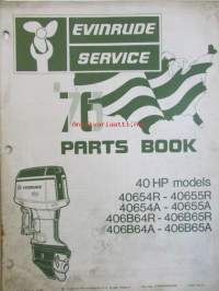 Evinrude Service 1976 Parts book 40 HP, katso tarkemmat mallimerkinnät kuvista.