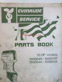 Evinrude Service 1976 Parts book 15 HP, katso tarkemmat mallimerkinnät kuvista.