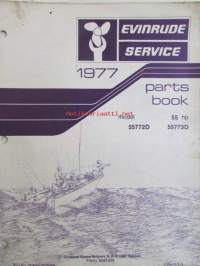 Evinrude Service 1977 Parts book 55 HP, katso tarkemmat mallimerkinnät kuvista.