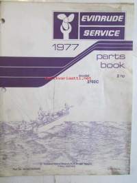 Evinrude Service 1977 Parts book 2 HP, katso tarkemmat mallimerkinnät kuvista.