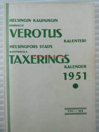 Helsingin kaupungin kunnalisverotus kalenteri 1951, vuoden 1950 tuloista
