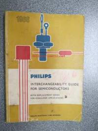 Philips Interchangeability guide for semiconductors with replacement series for consumer applications 1966 -puolijohteitten vaihtokelpoisuudet
