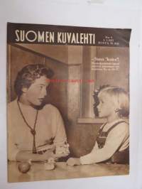 Suomen Kuvalehti 1957 nr 9, ilmestynyt 2.3.1957, sis. mm. seur. artikkelit / kuvat / mainokset; Kansikuva 