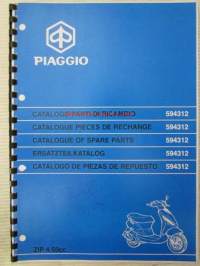 Piaggio ZIP 4 50cc Catalogue of Spare Parts 594312 -varaosaluettelo, katso mallit kuvista tarkemmin.