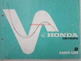 Honda CB750F2, 2 Parts List -varaosaluettelo, katso sisältö kuvista tarkemmin