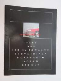 Volvo 850 GLT -myyntiesite / brochure