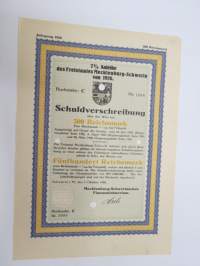 7% Anleihe des Freistaats Mecklenburg-Schwerin von 1926 C nr 1608 Schuldverschreibung -velkakirja / loan certificate