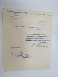 P. Saikkonen Oy, 16.4.1923 Sortavala -asiakirja / business document