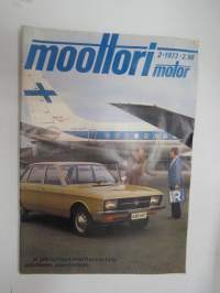 Moottori 1973 nr 2, sis. mm. seur. artikkelit / kuvat / mainokset; Kansikuva Volkswagen K70 / Finnair DC-8, Euroopan katolla, Jääratakausi, Uusia autoja Simca VF2