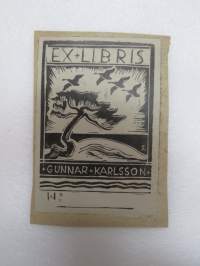 Ex Libris Gunnar Karlsson -book owner´s mark
