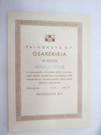 Painokuva Oy, Helsinki, 5 000 mk -osakekirja -share certificate