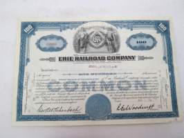 Erie Railroad Company, 100 shares, nr C89689, 1950 -share certificate / osakekirja