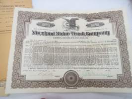 Moreland Motor Truck Company, 10 shares, nr 956, 1923 -share certificate / osakekirja