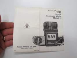 Asahi Pentax CdS Clip-on Exposure Meter Model II -manual / käyttöohje englanniksi
