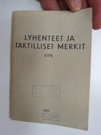 Lyhenteet ja taktilliset merkit (LTM) 1977 -Finnish army tactical sign & letter shortenings guide