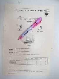 Wärtsilä Konesilta emaloitu ripustin (naulakko, emalipinnoite) malli KKR/6, KKK, KKH/2, KKH/1, KKT -myyntiesite / brochure
