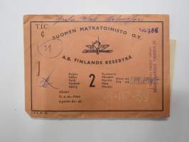 Suomen Matkatoimisto 46368, Tanska, Saksa matkalippuja -rautatielippu / railway tickets