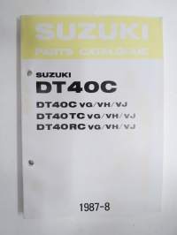Suzuki DT40C outboard parts catalogue 1987-8, illustrations / perämoottori, varaosaluettelo räjäytyskuvineen