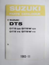 Suzuki DT5 outboard parts catalogue 1983-11, illustrations / perämoottori, varaosaluettelo räjäytyskuvineen