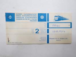 Domedossola - Ventimiglia 12.9.1977 -junamatkalippu / train ticket