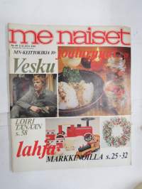 Me Naiset 1974 nr 49, 5.12.1974, Vesa-Matti Loiri, Urho Kekkonen, Danny Kaye, Joululahjamarkkinoilla, Syöppöys, Kerni-mainos, ym.