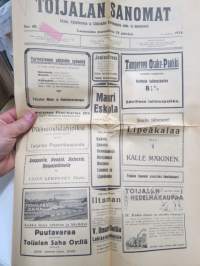 Toijalan Sanomat 29.11.1924 -sanomalehti