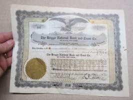 The Briggs National Bank and Trust Co of Clyde, New York, 6 shares, nr 295, 1933 -share certificate / osakekirja