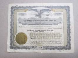 The Briggs National Bank and Trust Co of Clyde, New York, 10 shares, nr 234, 1933 -share certificate / osakekirja