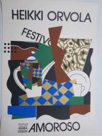 Festivo - Amoroso - Heikki Orvola - Arabia Design -signeerattu mainosgrafiikka 484/800