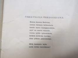 Pikku paloja pikkujouluna - kirjoittanut Luukkos-Kalle (oik. Kaarlo Luukkonen) - kustantamon / kirjapainon henkilökunnan riimikronikka v. 1929 - MKL pikkujoulujuhla