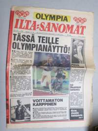 Ilta-Sanomat 1980 nr 171, 28.7.1980 - Moskova Olympia-numero, Kansikuvissa Kaarlo Maaninka & Pertti Karppinen, runsas sisältö olympiakisojen edellisestä päivästä