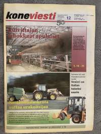 Koneviesti 2002 nr 12 - Kuivittajan tehokkaat apulaiset, Kustannuslaskenta auttaa urakoitsijaa, Suomeen tuli uusi maarakennuskonemerkki, ym.