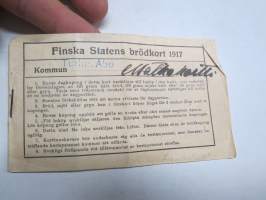 Finkska Statens Brödkort 1917 - Kommun Turku - Åbo -päiväkorttien vihko / kannet