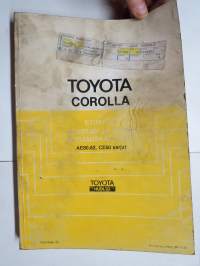 Toyota Corolla etuveto alusta & kori AE80.82, CE80 korjauskäsikirja -tehtaan / maahantuojan alkuperäinen suomenkielinen korjaamokirja
