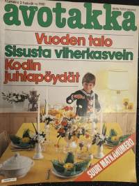 Avotakka 1981 nr 2 - Vuoden talo, Sisusta viherkasvein, kodin juhlapöydät, Suuri matkanumero, ym.