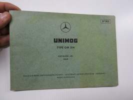 Mercedes-Benz Unimog Type OM 314 Catalog B 1969 Parts Catalogue -varaosaluettelo