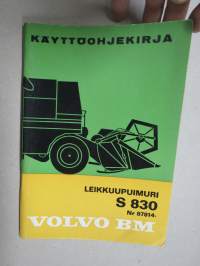 Volvo S 830 Leikkuupuimuri nr 87814- käyttöohjekirja
