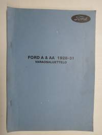 Ford A & AA 1928-31 varaosaluettelo -näköispainos julkaisu 1980-luvun lopussa?