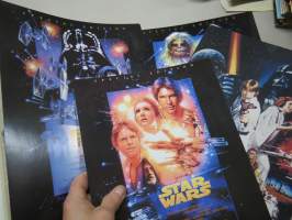 Star Wars - 4 kpl isokoikoisia postikorttiviivoitettuja painokuvia