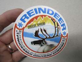 Reindeer -Valio juustoetiketti / vientietiketti